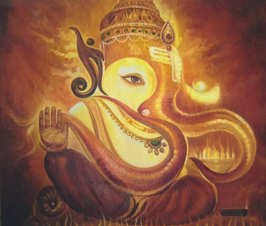 Lord Ganesha Painting By Vishal Gurjar Fine Art America