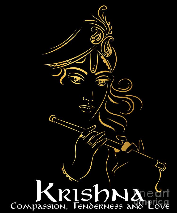Lord Krishna Design Hinduism Gift for Believers in Hindu Gods and Deities #3 Digital Art by Martin Hicks