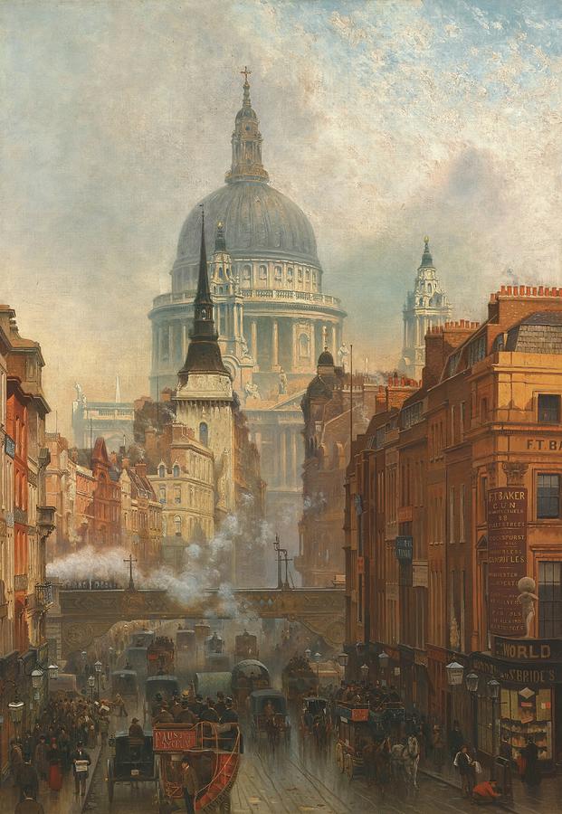 Sunset Painting - Ludgate, Evening by John Oconnor