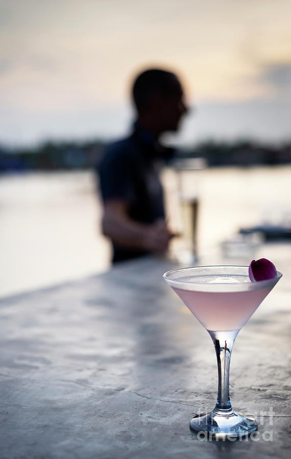 Lychee And Jasmine Infused Vodka Martini Cocktail At Sunset Bar Photograph