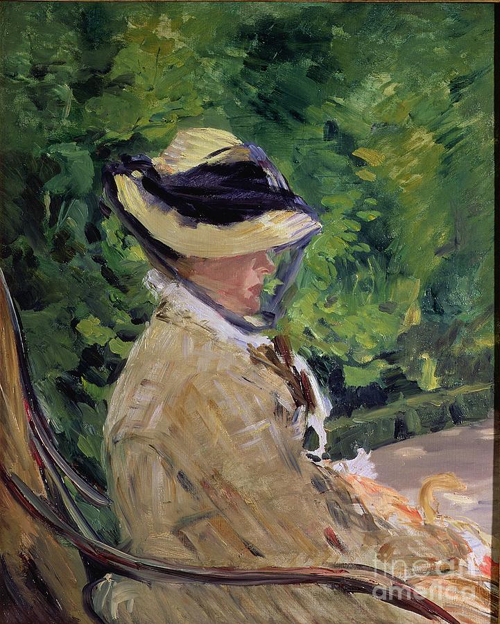 Edouard Manet Painting - Madame Manet At Bellevue by Edouard Manet