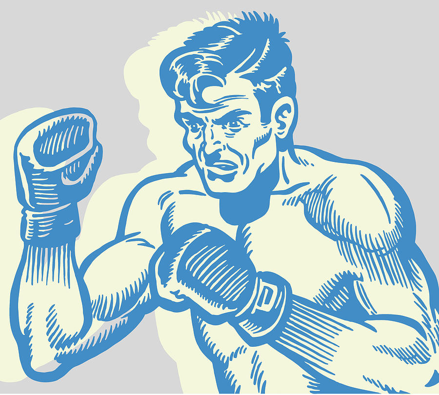 Sports Drawing - Man Boxing #2 by CSA Images