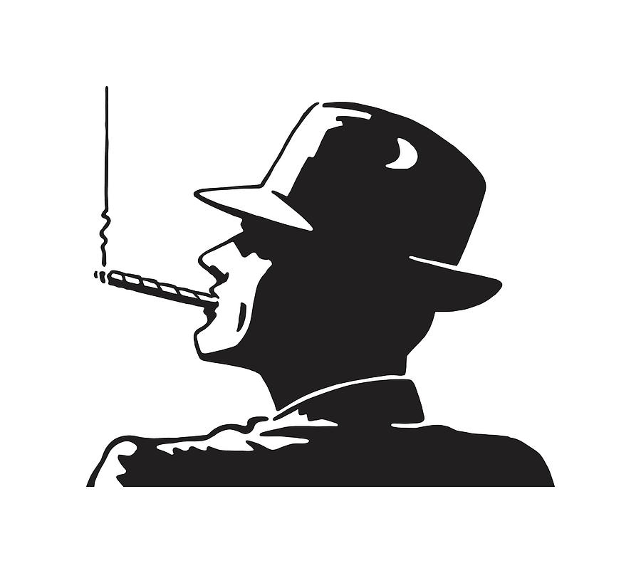 Man Smoking a Cigar Drawing by CSA Images - Pixels