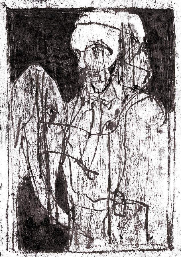Man with an elephant #2 Drawing by Edgeworth Johnstone