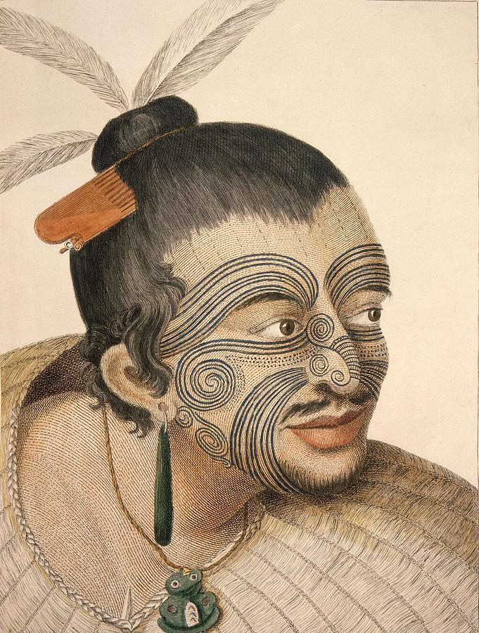Maori Chief 1784 #2 Painting by Celestial Images