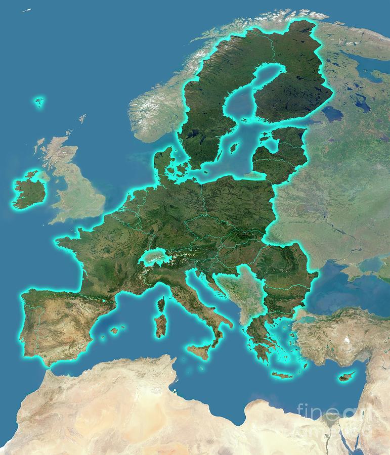 Map Of The European Union After Brexit #2 By Planetary Visions Ltd 