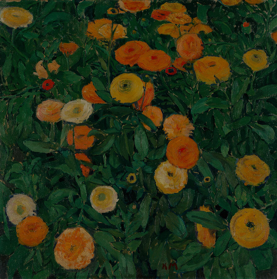 Marigolds #2 Painting by Koloman Moser