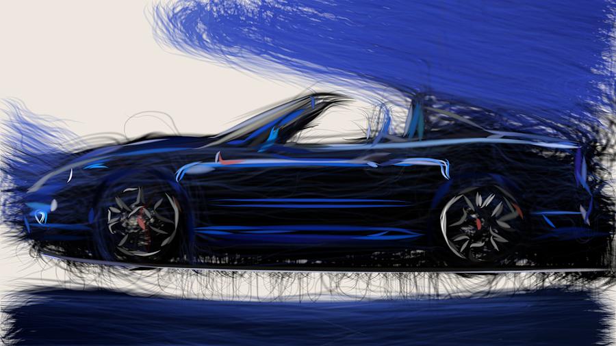 Maserati Spyder GT 90th Draw #2 Digital Art by CarsToon Concept