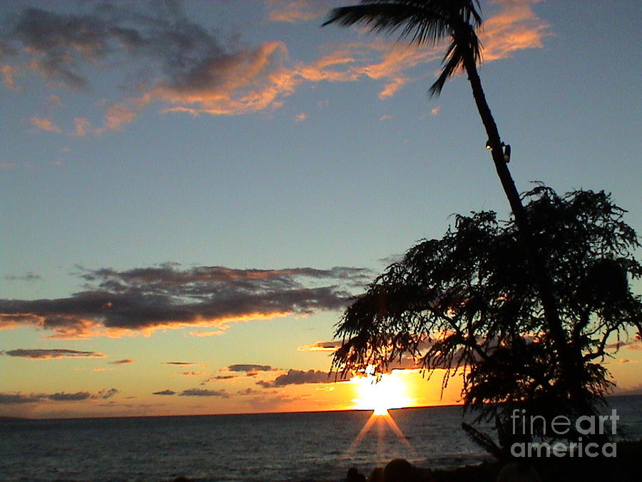 Maui Hawaii Sunset View A Hawaiian Colorful Ocean Panorama #2 Photograph by John Shiron