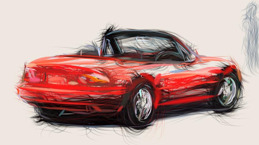 Mazda MX 5 Draw Digital Art by CarsToon Concept - Fine Art America