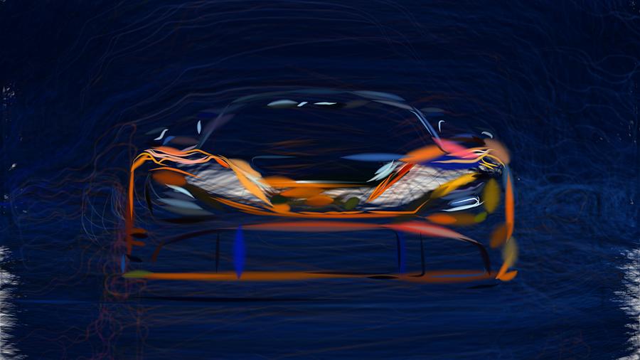 McLaren 720S GT3 Drawing #3 Digital Art by CarsToon Concept