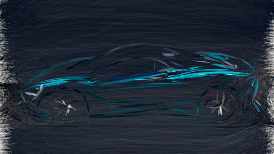 McLaren 720S Spider Drawing #3 Digital Art by CarsToon Concept