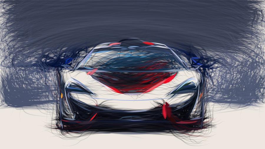 McLaren MSO X Drawing #3 Digital Art by CarsToon Concept