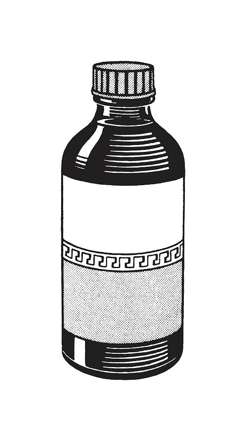 medicine bottle clipart black and white