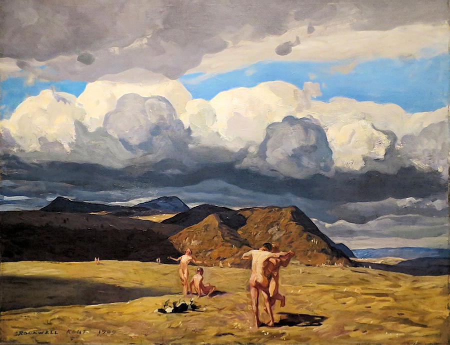 Men And Mountains Painting