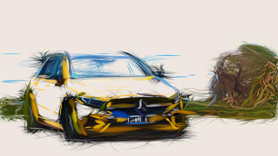 Mercedes AMG A35 Drawing #3 Digital Art by CarsToon Concept
