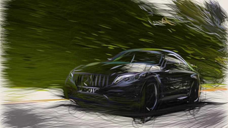 Mercedes AMG C63 S Drawing #3 Digital Art by CarsToon Concept