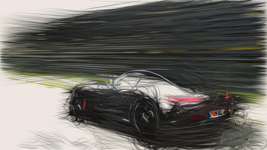 Mercedes AMG GT C Edition 50 Drawing #3 Digital Art by CarsToon Concept
