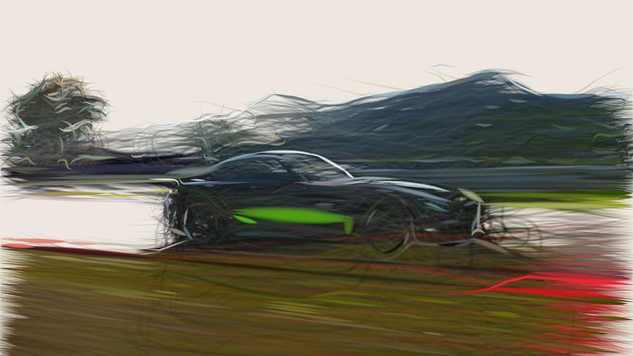Mercedes AMG GT R PRO Drawing #3 Digital Art by CarsToon Concept