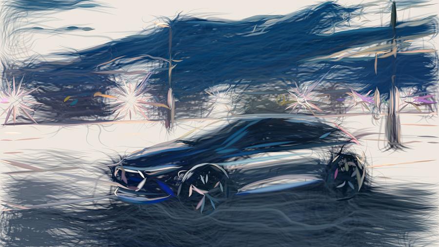 Mercedes Benz EQA Drawing Digital Art by CarsToon Concept - Fine Art ...