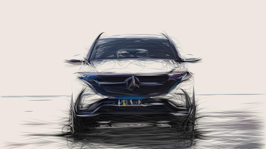 Mercedes Benz EQC Drawing #3 Digital Art by CarsToon Concept