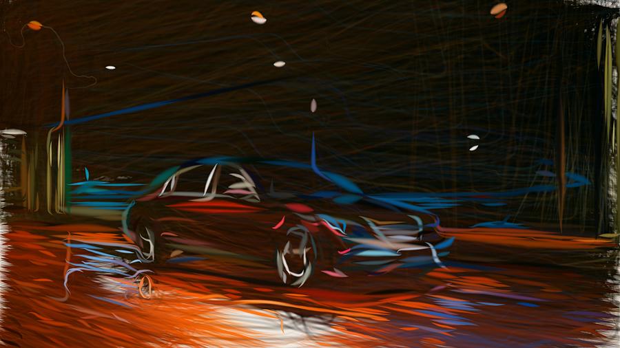 Mercedes Maybach S650 Drawing #3 Digital Art by CarsToon Concept