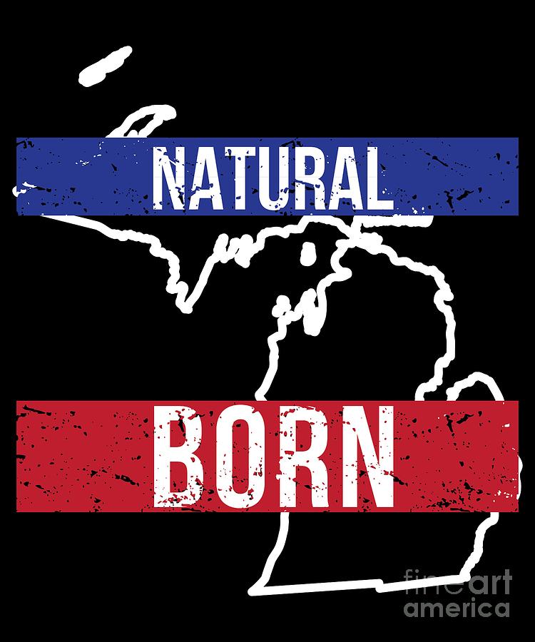 MI Michigan Native Gift for Home State Pride Residents from Detroit Grand Rapids Warren #2 Digital Art by Martin Hicks