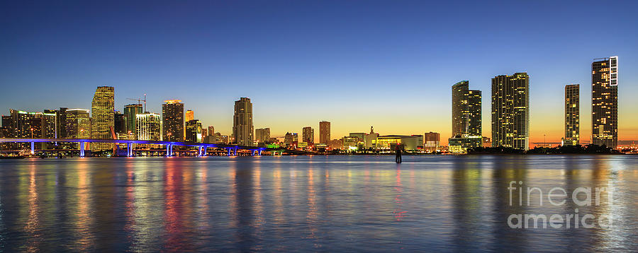 Miami Sunset Skyline #2 Photograph by Raul Rodriguez
