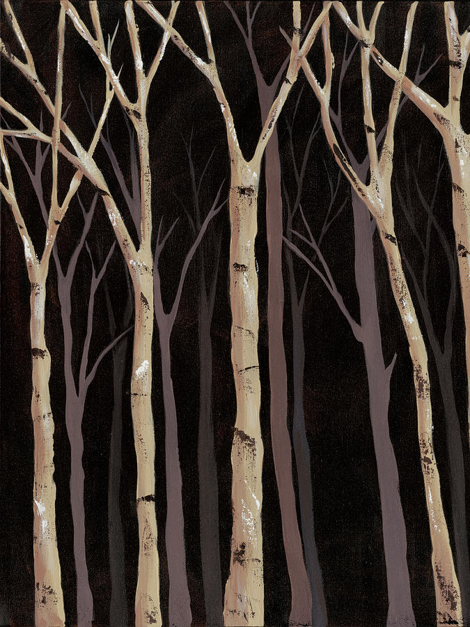 Tree Painting - Midnight Birches I #2 by Jade Reynolds