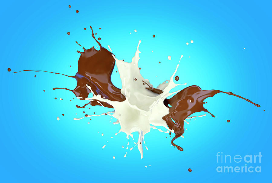 Milk And Chocolate Splashes In The Air #2 Photograph by Leonello Calvetti/science Photo Library