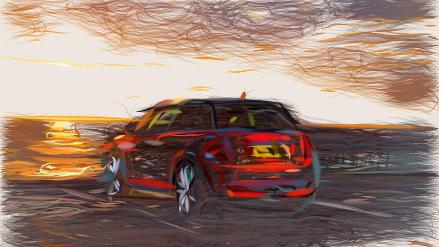 Mini Cooper S Drawing #3 Digital Art by CarsToon Concept