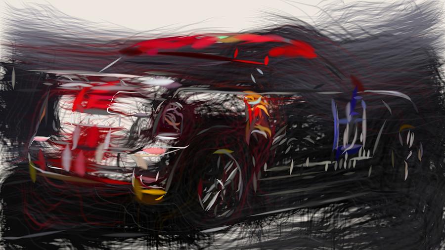 Mini Coupe Endurance Draw #2 Digital Art by CarsToon Concept