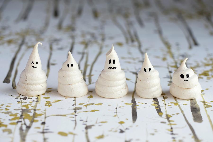 Mini Meringue Ghosts For Halloween #2 Photograph by Lydie Besancon