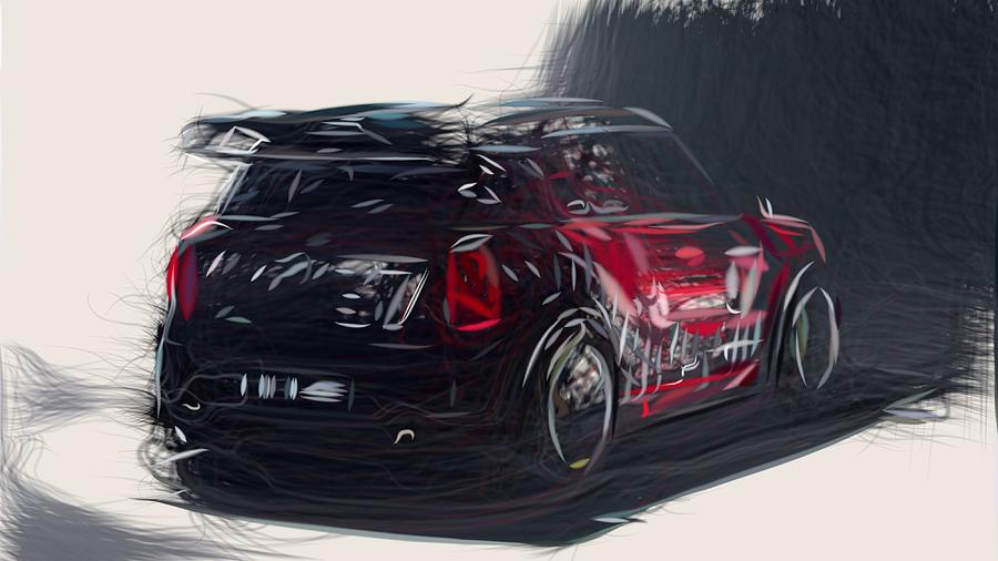 MINI WRC Draw #2 Digital Art by CarsToon Concept