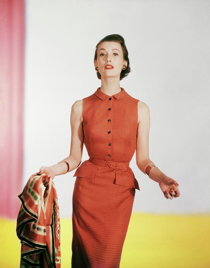 Model In A Vogue Patterns Dress #2 Photograph by Horst P. Horst