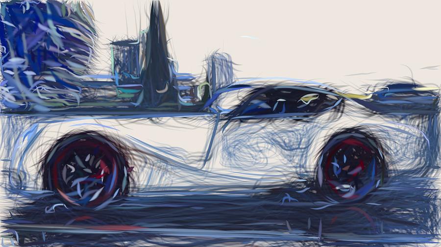 Morgan Aero Coupe Draw #3 Digital Art by CarsToon Concept