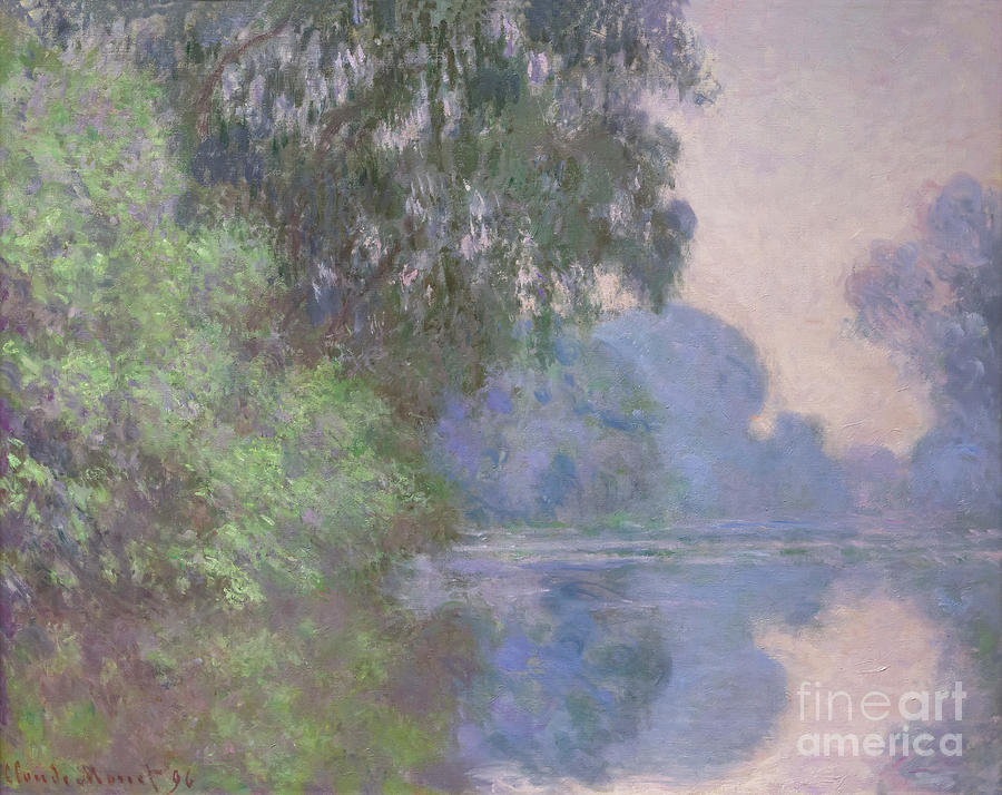 Morning on the Seine near Giverny 1896 by Claude Monet Painting by Claude Monet