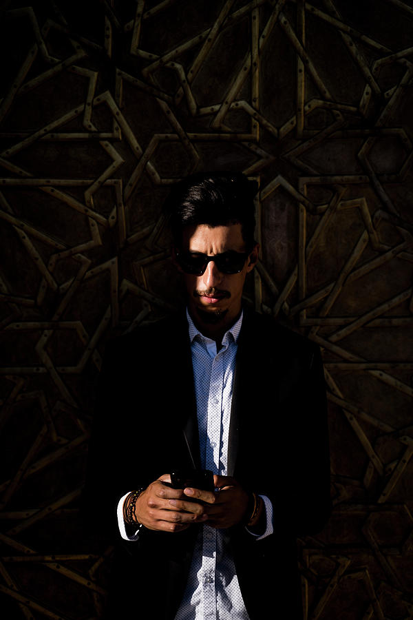 Moroccan Man With Sunglasses And Suit Using Smart Phone Together #2 ...