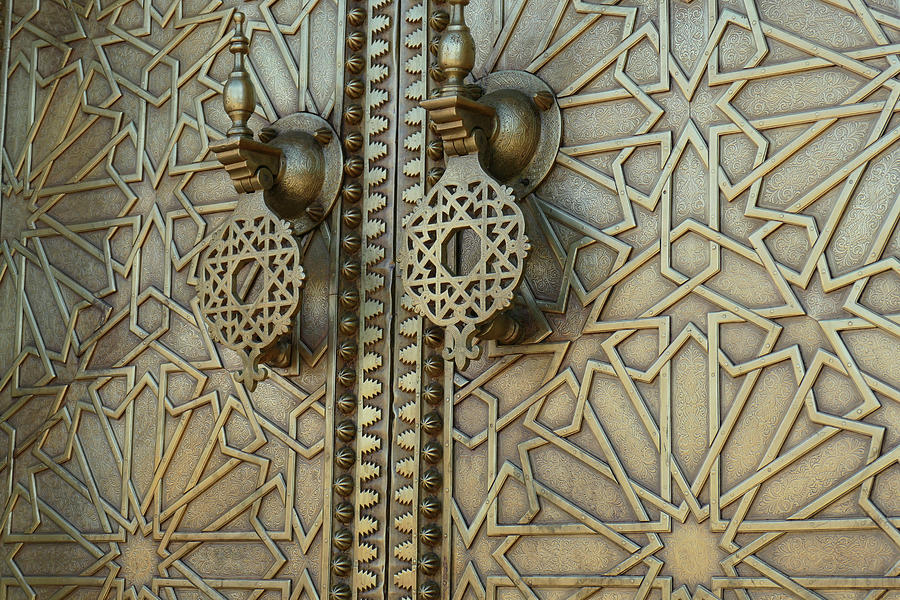 Mosaic pattern on the doors of the National Palace #2 Photograph by Steve Estvanik