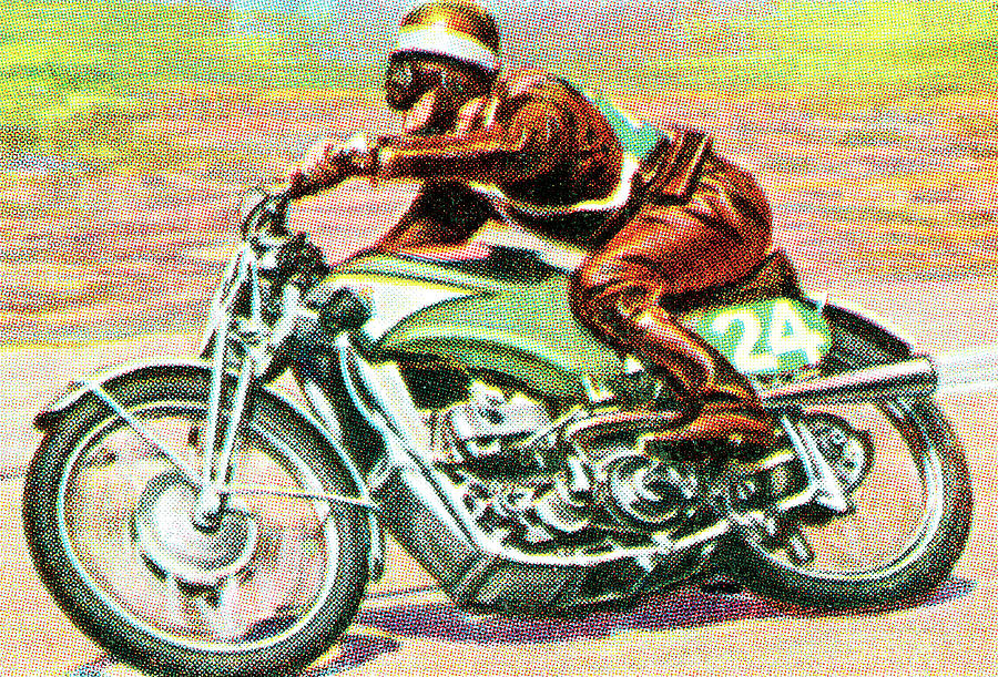 Goggle Drawing - Motorcycle rider #2 by CSA Images