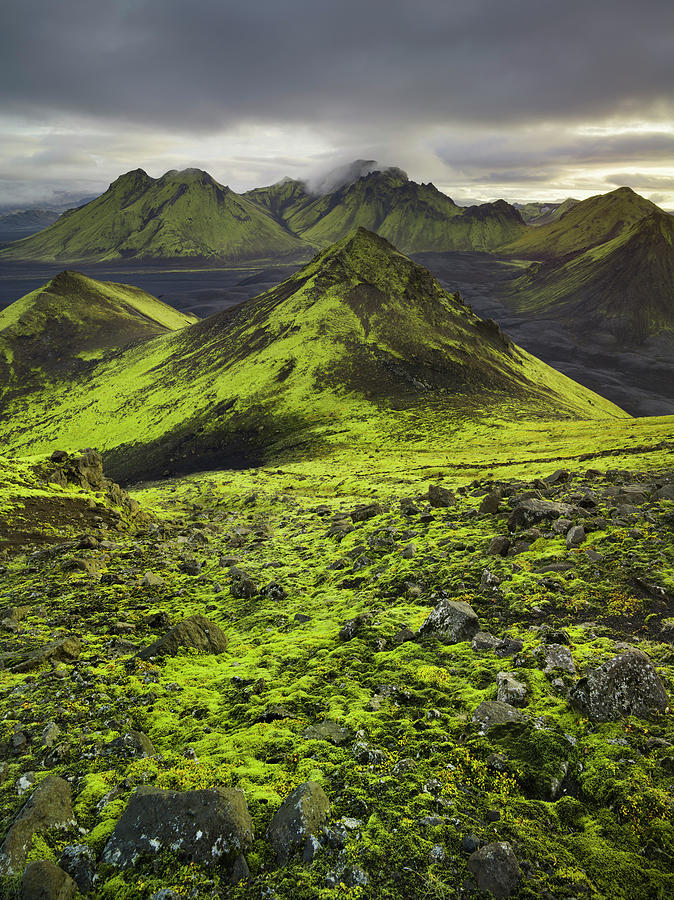 Mountain Landscape, Storkonufell, Mofell, Fjallabak, South Island ...