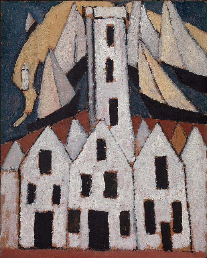 Abstract Painting - Movement No. 5, Provincetown Houses by Marsden Hartley