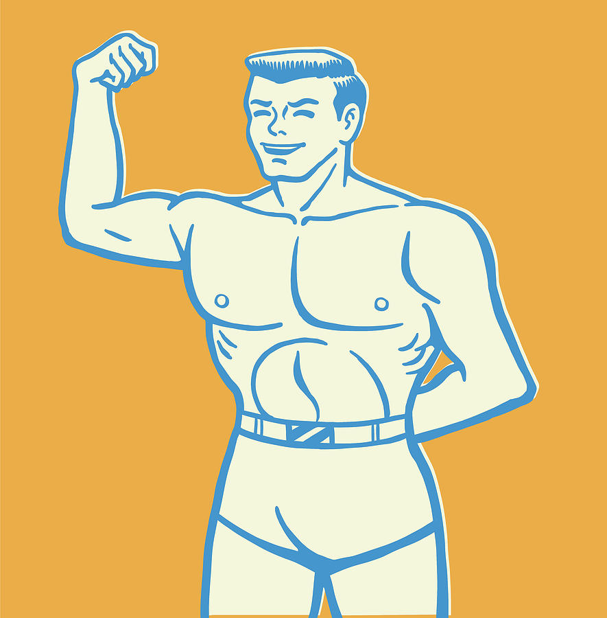 Sports Drawing - Muscular Man #2 by CSA Images