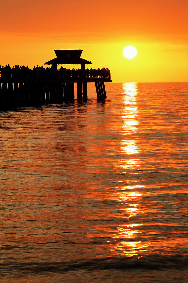 Adam Jones Photograph - Naples Pier At Sunset And Gulf #2 by Adam Jones