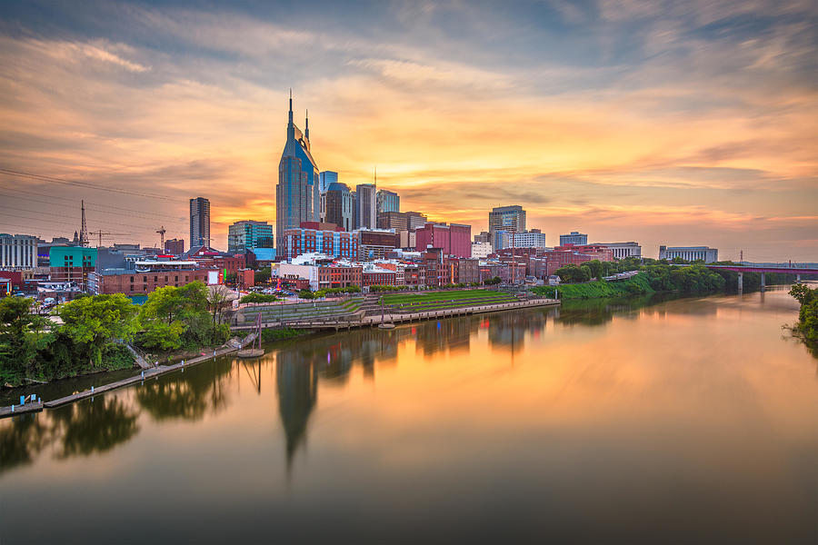 Nashville Photograph - Nashville, Tennessee, Usa Skyline #2 by Sean Pavone
