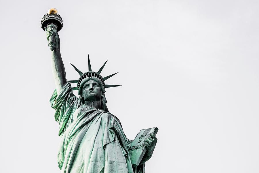 New York City, Manhattan, Lower Manhattan, Liberty Island, Statue Of Liberty #2 Digital Art by Antonino Bartuccio