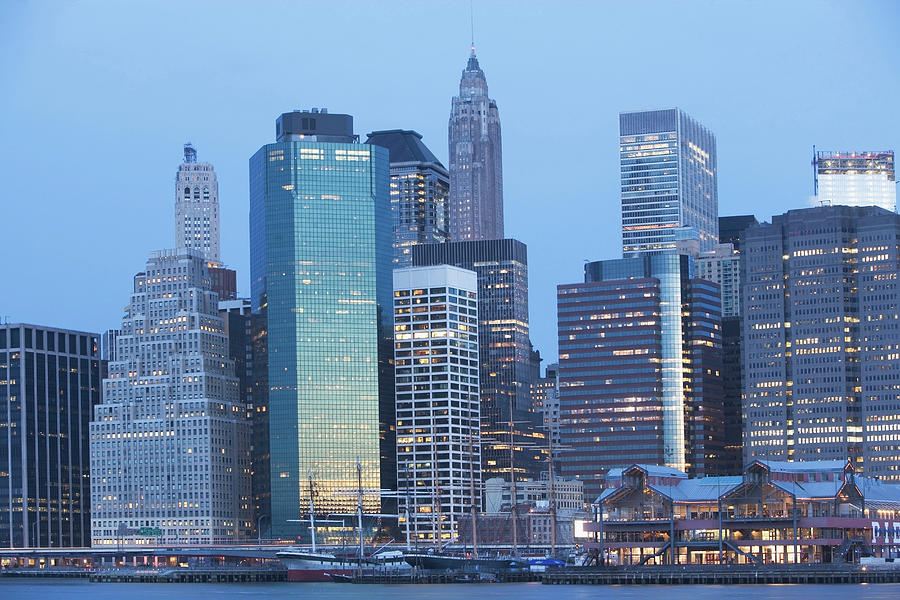 New York City Digital Art - New York City Skyline Lit Up At Night #2 by Ditto