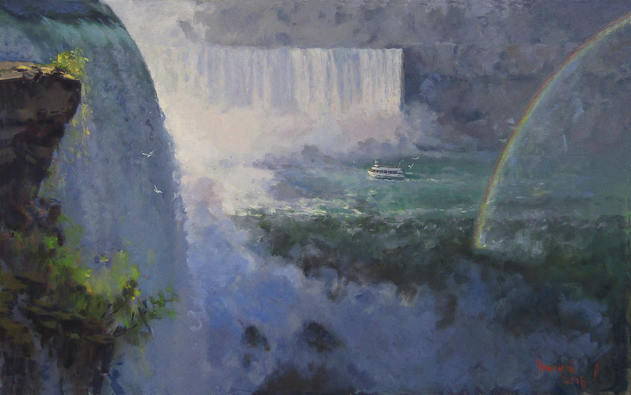 Waterfall Painting - Niagara Falls NY #1 by Ylli Haruni