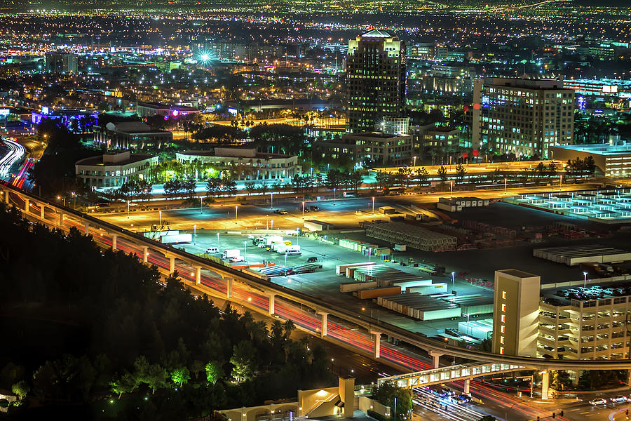 Night Time To Sunrise In Las Vegas #2 Photograph by Alex Grichenko