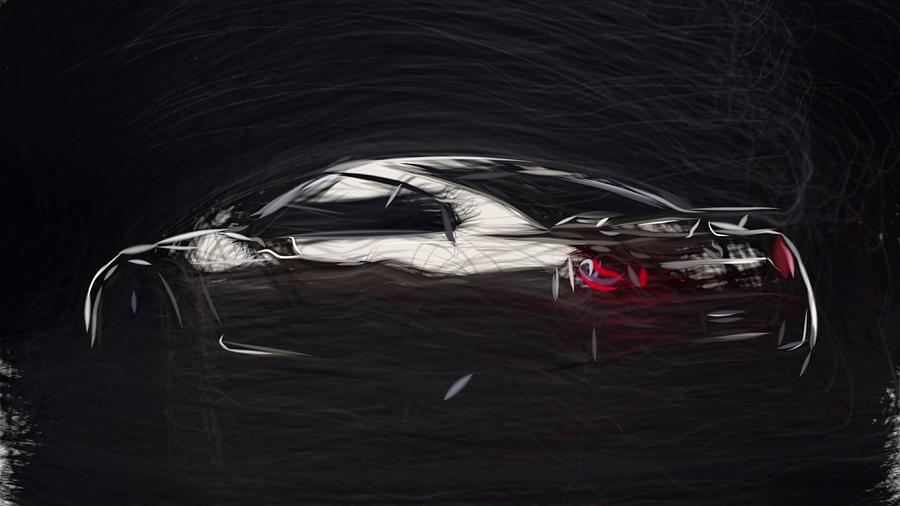 Nissan GT R Black Edition Draw Digital Art by CarsToon Concept - Fine ...